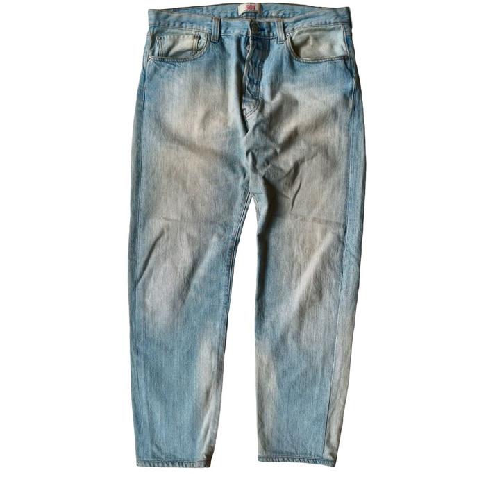 L*v*s 501 Light Wash Textured Striped Denim Jeans W34 Celana Denim Panjang Original Second Japan Kor