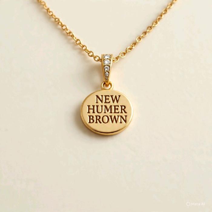 Kalung Liontin Motif Nama NEW HUMER BROWN dengan Desain Elegan dan Tidak Tertandingi
