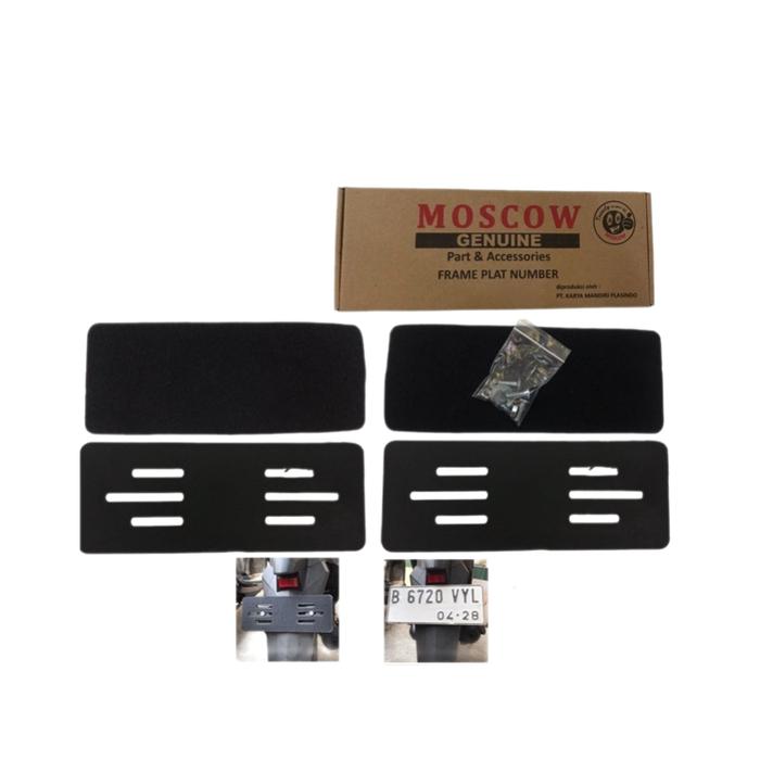 WHYN!! FRAMELESS PLAT MOTOR PLATE MOTOR UNIVERSAL MOSCOW PAPAN PLAT NO TEMPEL TANPA BINGKAI 2PCS