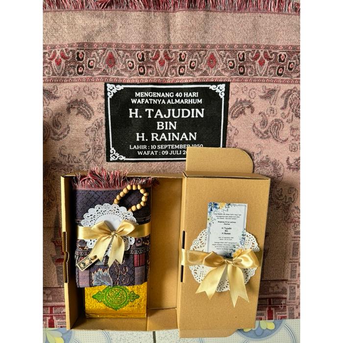 Paket Box Sajadah turki besar sablon quran mini tasbih box tahlil tahlilan 40 10@ harian