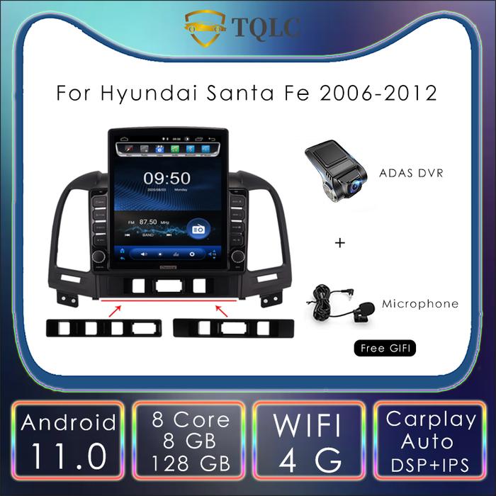 Android Car Radio Player Tesla Style Vertical For Hyundai Santa Fe