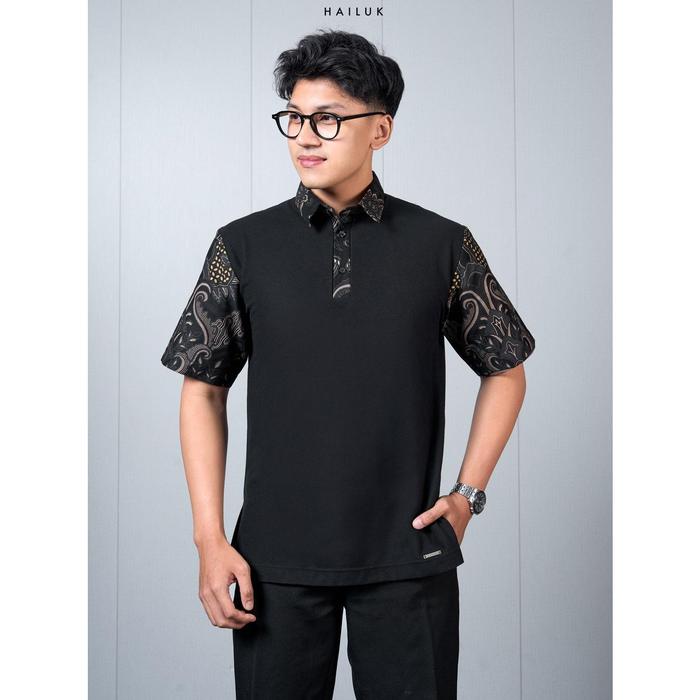 LASKALA x HAILUK Kemeja Polo Batik Borneo Premium Slimfit Lengan Pendek