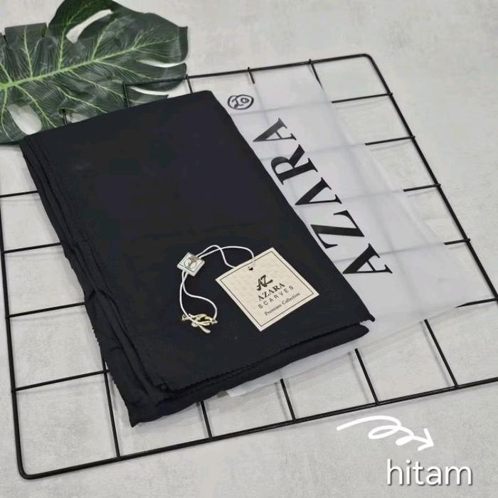 JILBAB SEGI EMPAT SYARI POLOS AZARA 130 X 130 VOAL MIRACLE Hitam - Kain Voal