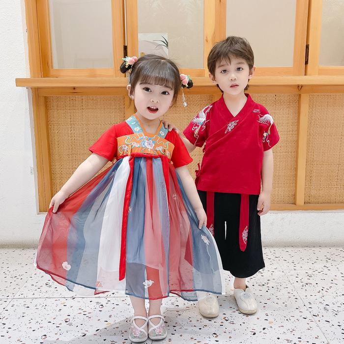PREMIUM FAIRYLAND Qipao Cheongsam Couple SETELAN anak laki Dress Anak Perempuan Imlek Chinese New Ye