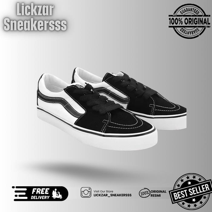 Vans SK8-Low 2 Tone Black & White Original Resmi Navya