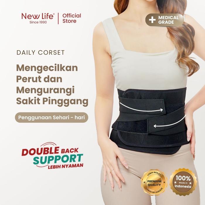 New Life Korset Waist Double Function Daily Corset Wanita Bahan Cotton Twill Premium dengan Karet El