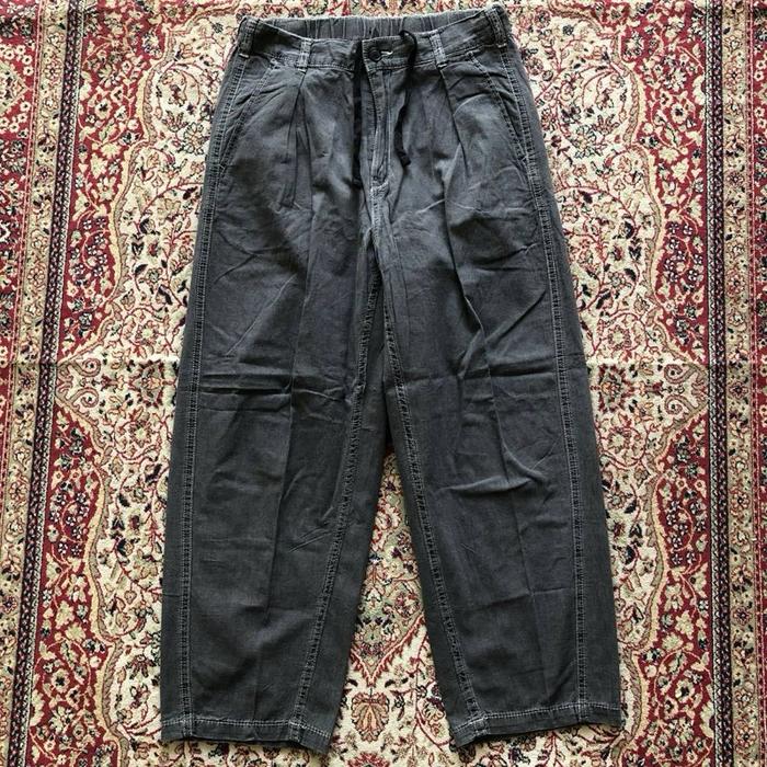 Celana Gu denim curved tuck ankle pants Vintage Denim gu japan Hi348