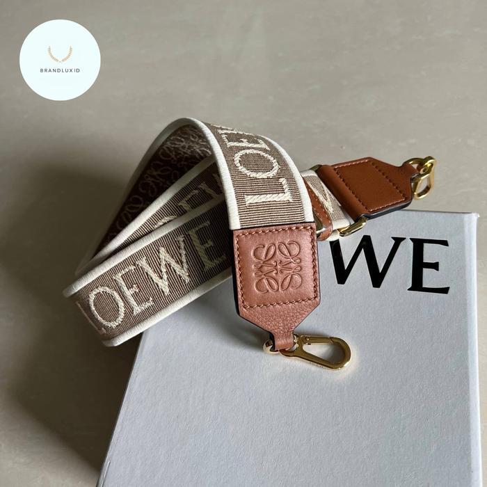 Loewe anagram jacquard & calfskin adjustable bag strap
