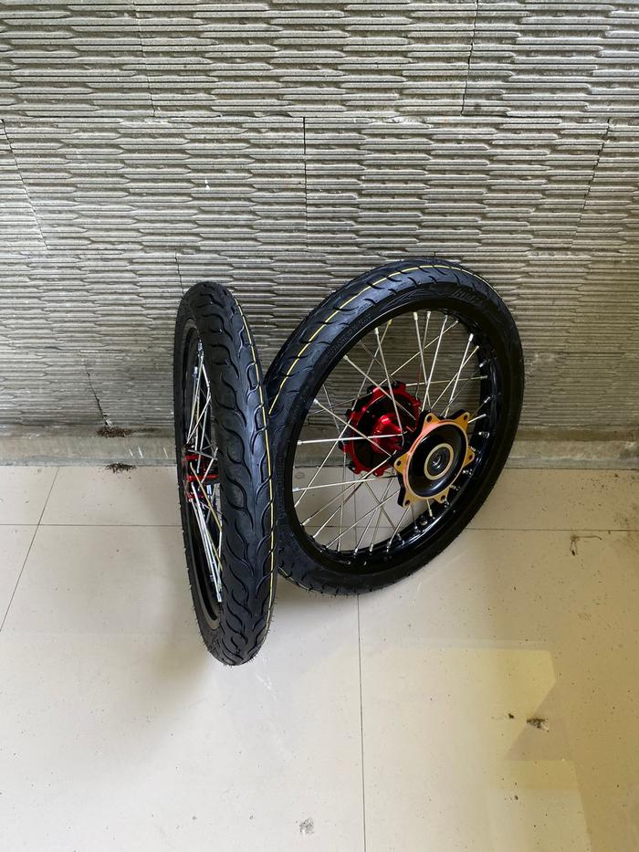 BAN SET SUREX CRF 140/160 LENGKAP BAN TINGGAL PASANG WHEELSET SEMI CACING HONDA CRF BAN FDR RING 17