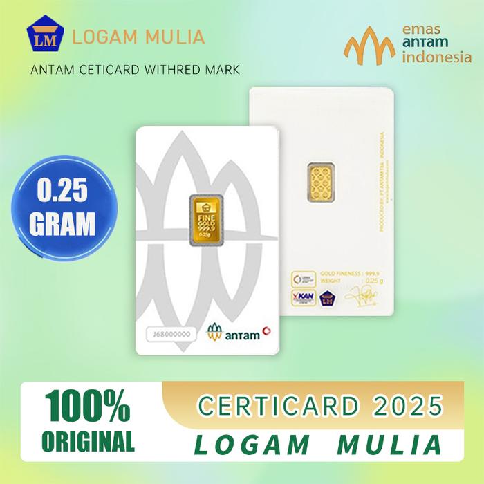 Antam 0.25 gr Certicard / Logam Mulia 0.25 Gram Antam 2026