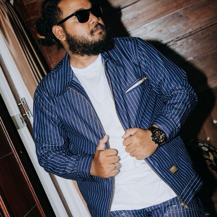 Fatgoods Work jaket wabash navy cotton raw denim
