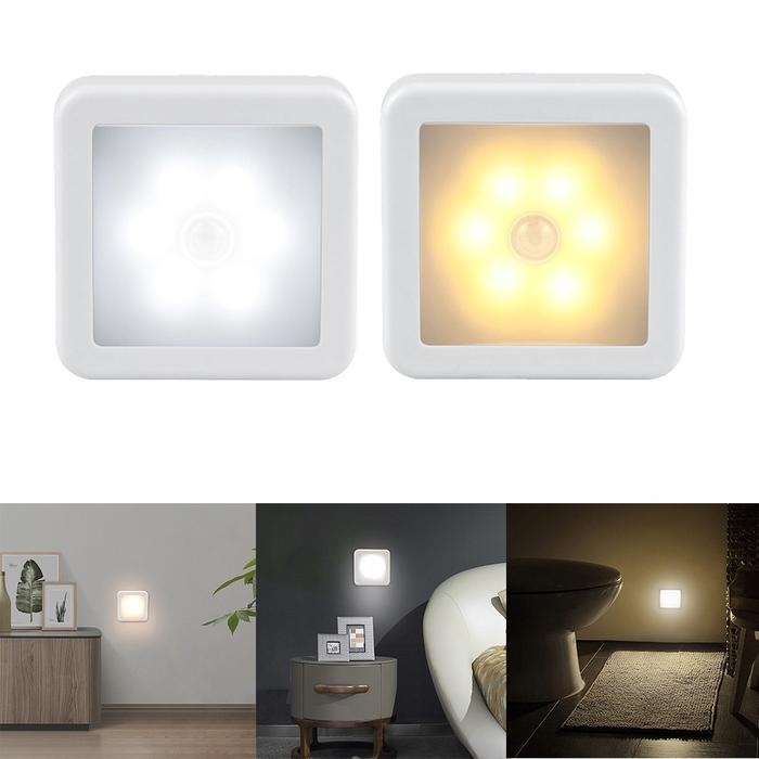 Lampu malam LED Sensor gerak lampu samping tempat tidur dioperasikan