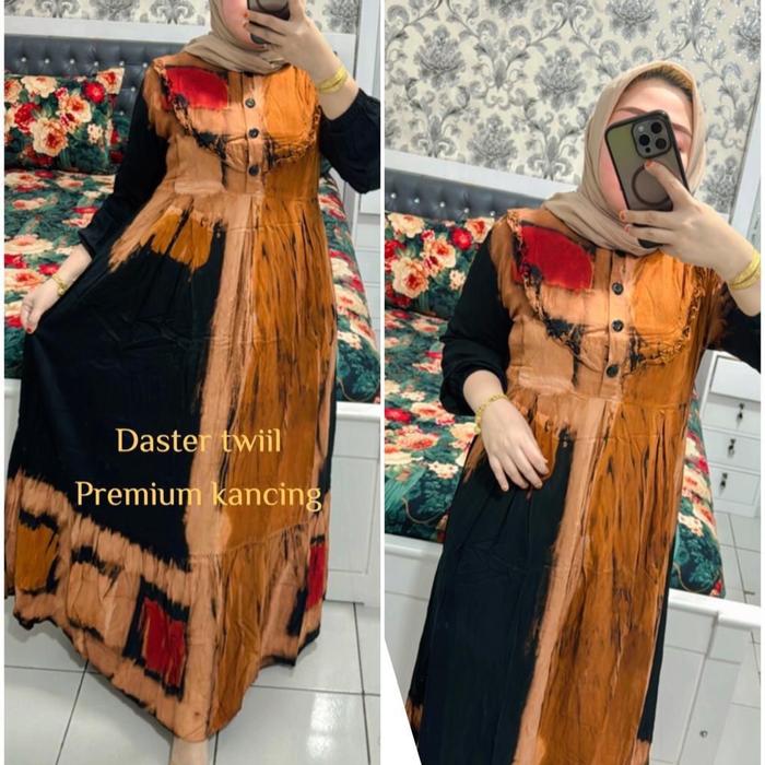 Gamis daster twill kancing