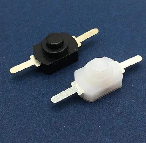 Tombol senter 10/50pcs Kaki lurus saklar senter kecil saklar push button 2-pin Mengunci sendiri sakl
