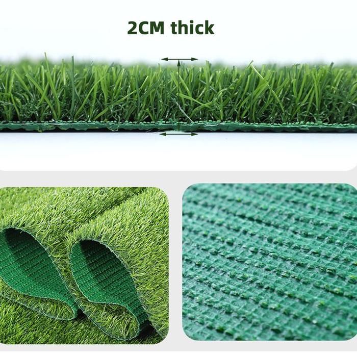 Karpet Rumput Buatan PP PE 2Cm Ketebalan Hijau Palsu Taman Sintetis