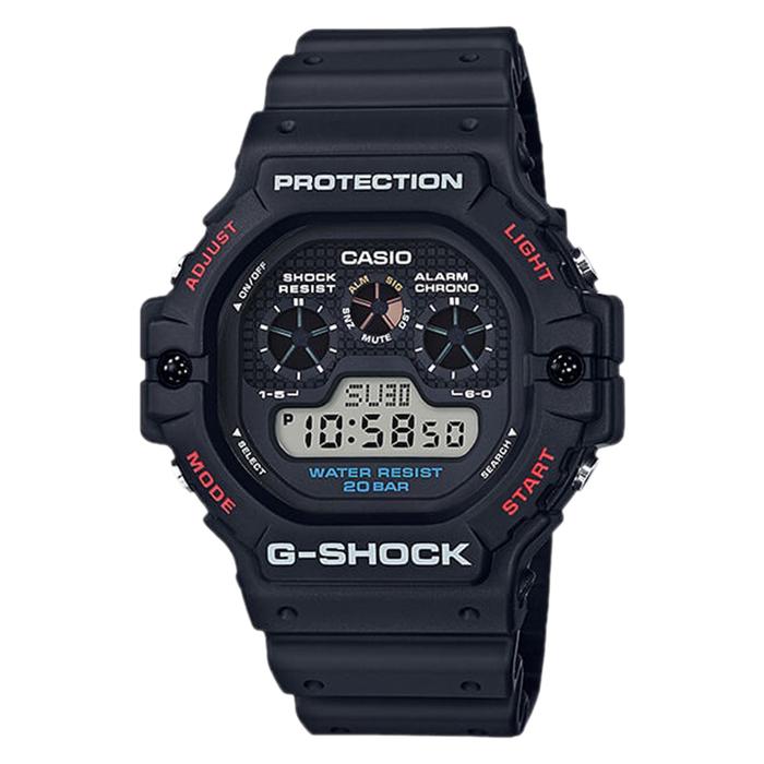Jam Tangan Pria Digital Casio G-Shock DW-5900-1DR DW5900 DW-5900 Three-Eye Black Resin Band