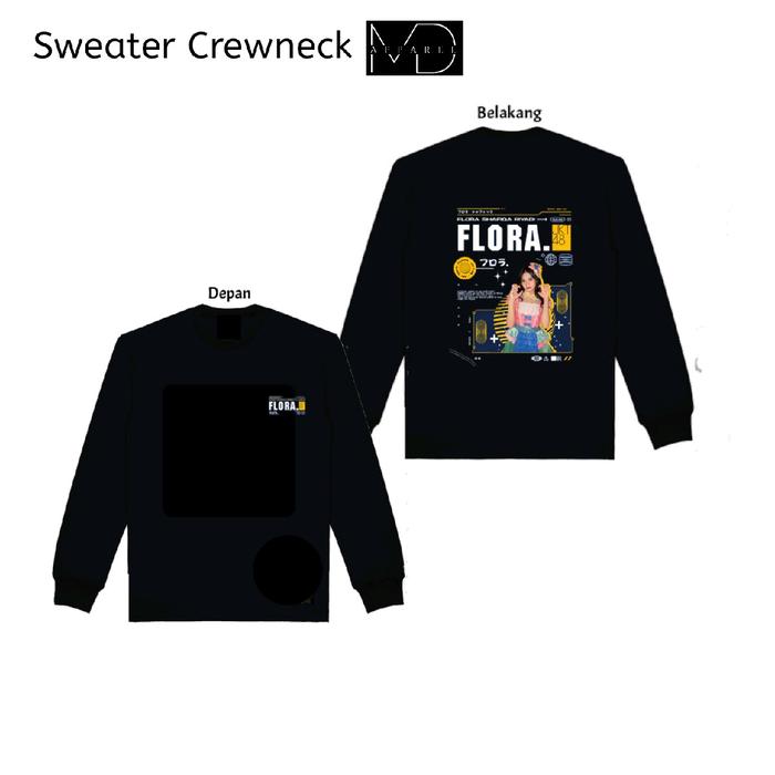 Jaket Sweater Crewneck JKT48 Flora My Oshi Free PC Goodibag Wanita Fleece