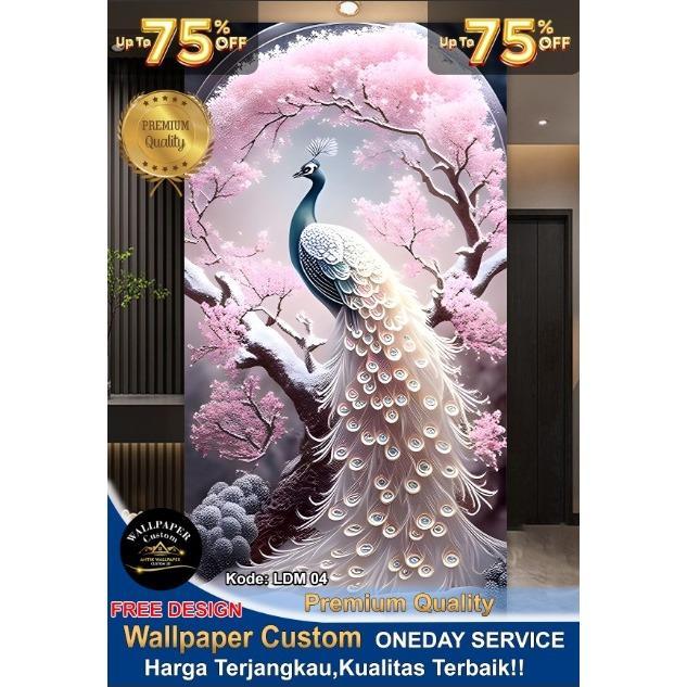 Wallpaper Custom 3D & Wallstiker Custom 3D Tema Merak Viral | Elegant | Best Seller