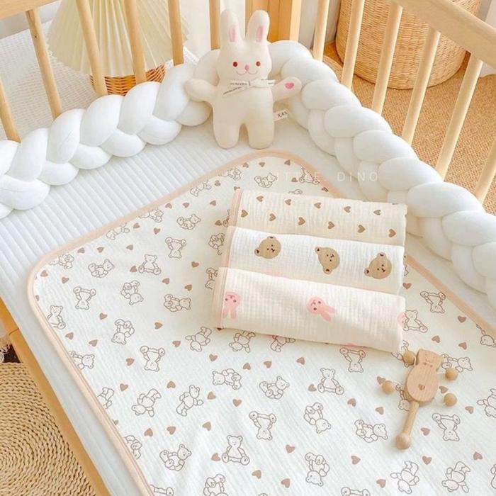 Little Dino - Perlak Kasur Matras Tatakan Alas Ompol Bayi Waterproof Anti Air Rembes Bad Set Korea D