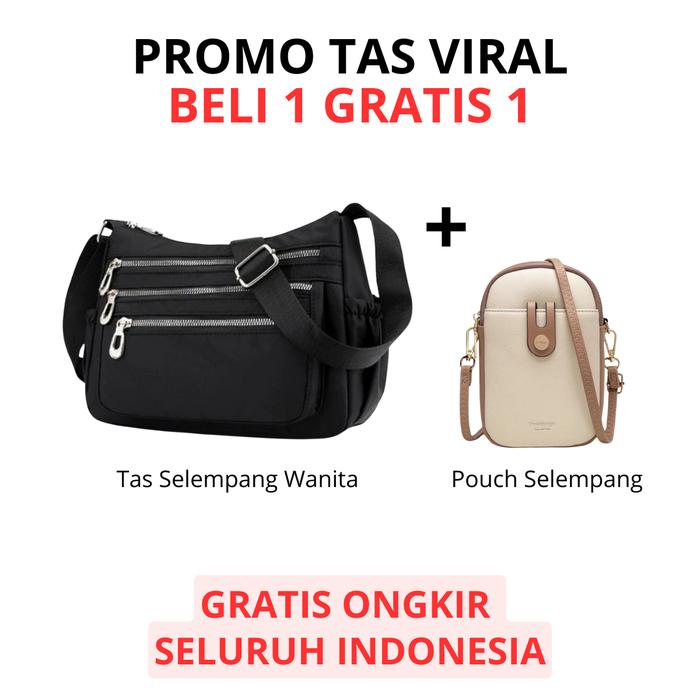 VIRAL DAPAT 2 - Tas Selempang Ibu Cewek Wanita Untuk Kondangan Pengajian Sekolah BONUS Mini Selempan