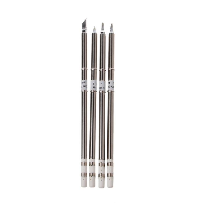 4 Pcs T12 Series Solder Iron Tips for HAKKO Soldering Rework Station