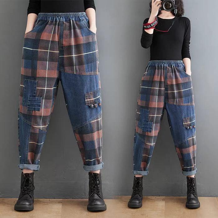 LC574 Premium Overisized Retro Celana Jeans Fashion Terbaru
