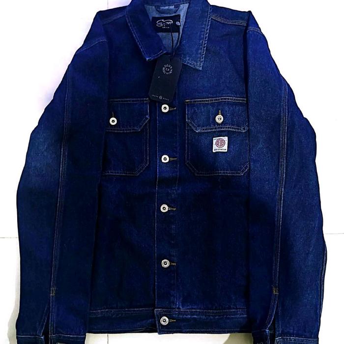 Deus Ex Machina Denim Jacket Jaket Pria Kancing Tebal Biru