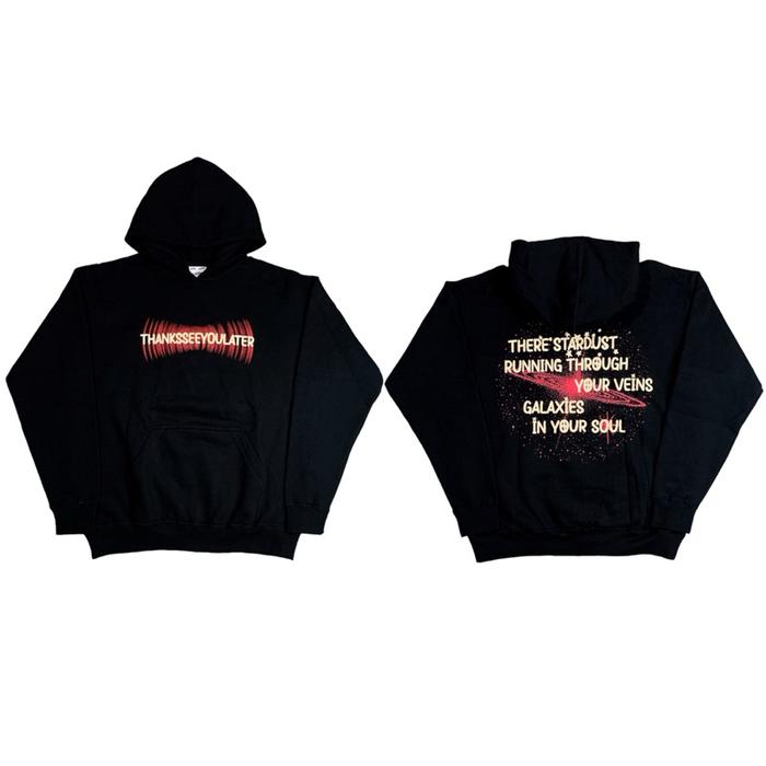 Hoodie SYL STARDUST Black Aesthetic Vintage Premium Quality Unisex Hitam Distro Fleece