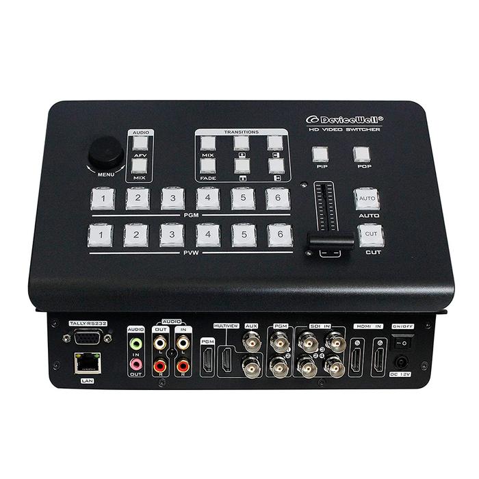 DeviceWell HDS7106 Pengalih MINI 6 Saluran 4 SDI 2 Input Yang