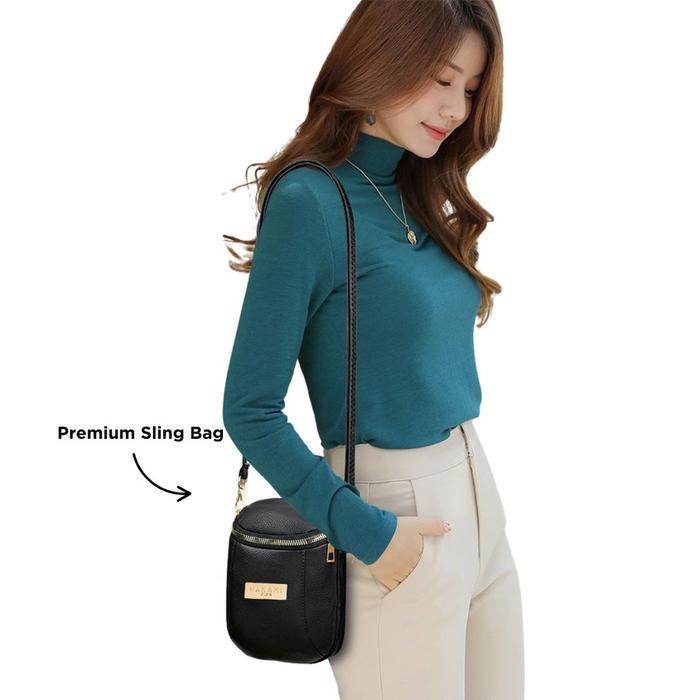 HANAMI Tas Selempang Wanita Hitam Laney TA1036B5 Kulit Slingbag Cantik Mini Branded Premium Terbaru