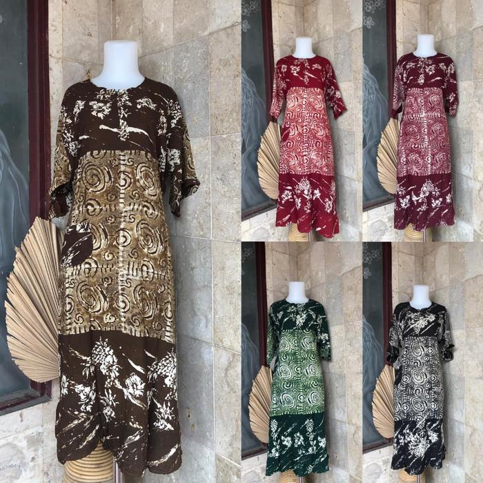 DASTER KLOK JUMBO CAP CERIA BATIK RAYON ORI 100% TERBARU
