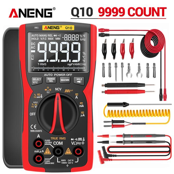 ANENG Q10 Digital Multimeter 9999 Professional Tester Multimetro True RMS og DIY Transistor Capacito