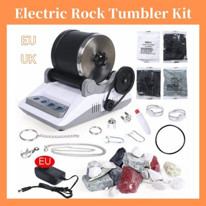 220V Rock Tumbler Polisher Kit DIY Electric Rock Tumbler Toy with