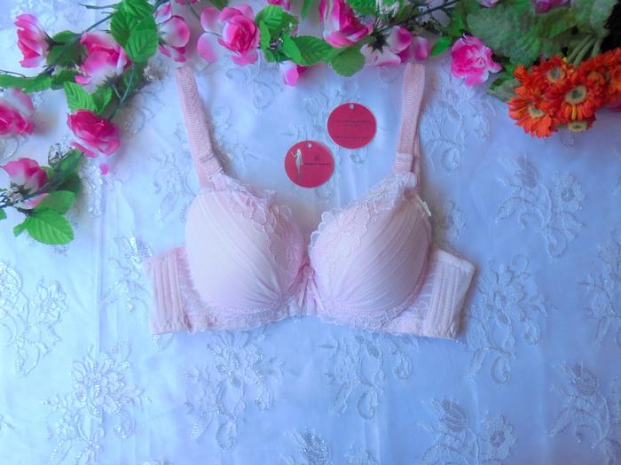 BH Bra Wanita Renda Lace Orange LSMT120326 Pink Ukuran 36 80