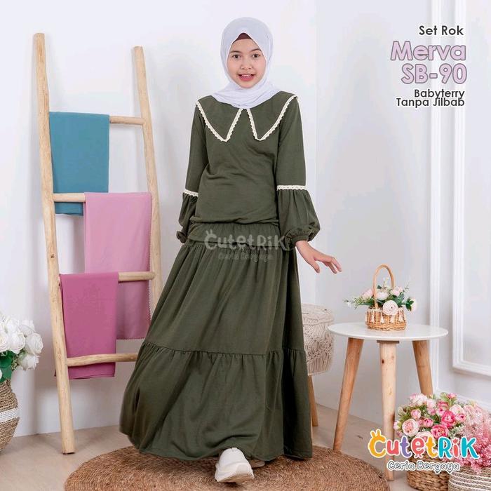 Cutetrik Gamis Anak set rok Merva SB 90