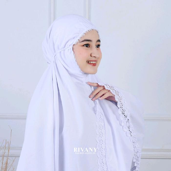 KERUDUNG BEREGO UMROH HAJI KATUN PREMIUM RENDA GUIPER KB-PUTIH Jilbab Muslim Bergo Wanita Dewasa Mew