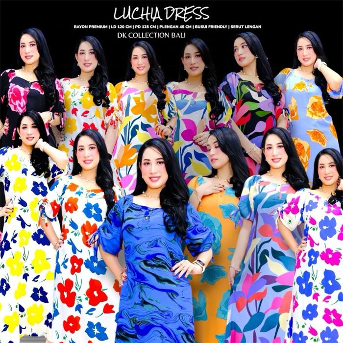 Pakaian Wanita Daster Semata Kaki Dress Luchia by Nola Homewear Bali Jumbo Busui Friendly Long Maxi