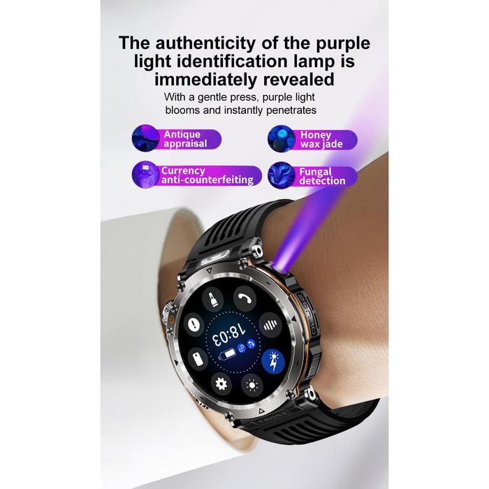 Smart Watch Bluetooth Call Men HT30 Outdoor Sports Fitness Compass Heart Rate Health Monitoring 600m