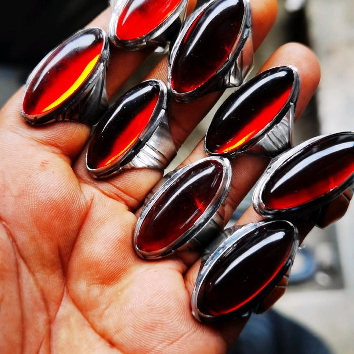 Batu Permata Merah Siam Model Pandan Berkualitas Tinggi cincin mata manik buat pria palace arab cowo