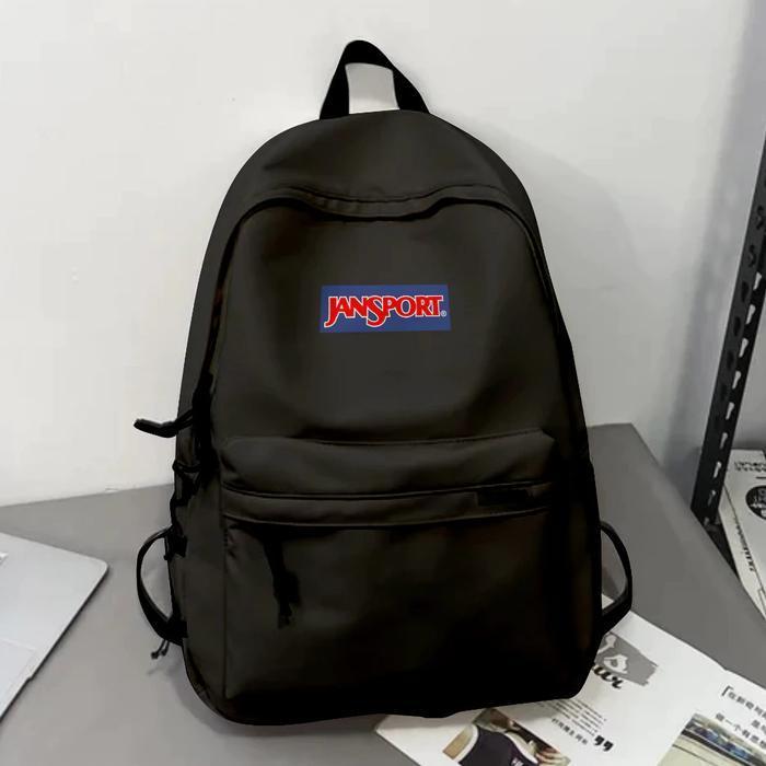 JS Ransel Jansport Superbreak Motif Polos Tas Sekolah DayPack Pria Wanita Original - Hitam