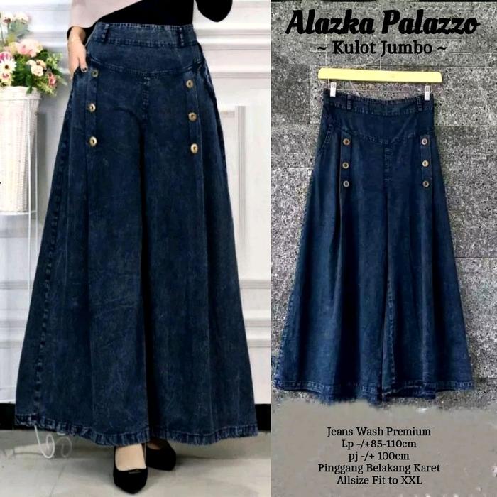 Celana Kulot jumbo semi Jeans / Celana Kulot payung semi Jeans