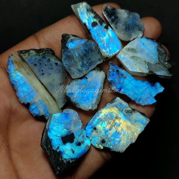 batu biduri bulan moonstune asli natural kualitas super HQ / bongkahan batu biduri bulan / natural b