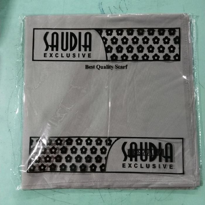 Saudia Segiempat Saudia Rawis Warna Abu-abu Exclusive Best Quality Scarf