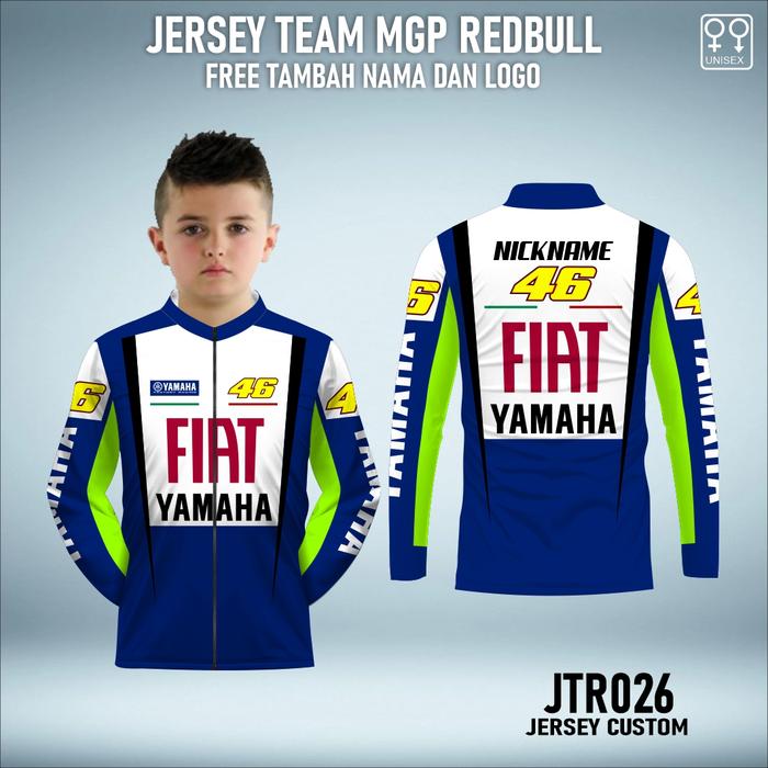 Jaket Jersey Fan Support Moto GP Tim VR46 Kaos Olahraga Terbaru 2026 anak