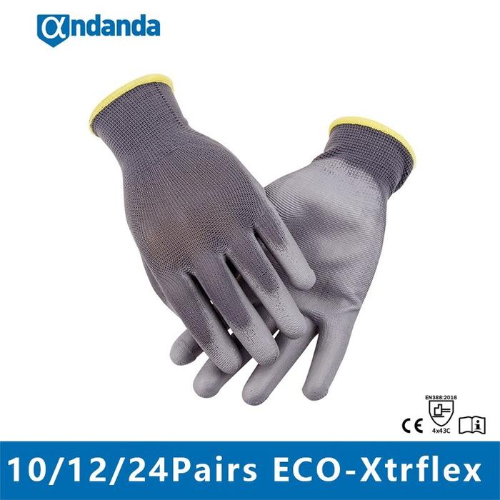 Andanda Work Gloves Industrial Safety Gloves Polyester Palm Dipped