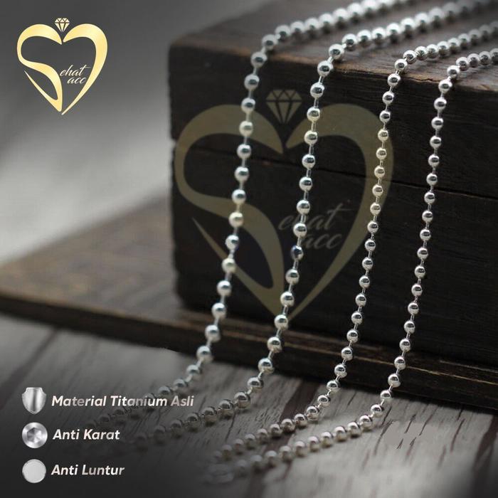 Kalung Rantai Bola MCI Kesehatan Kalung Choker Biji Lada Pria Wanita Anti Karat Anti Luntur Stainles