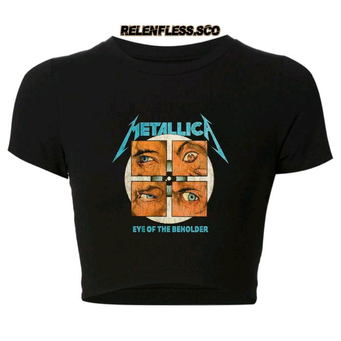 CROP TOP METALLICA EYE OF THE BEHOLDER | BAND METAL MUSIK ROCK | GRUNGE | CROPTOP | CROP TEE SLIM FI