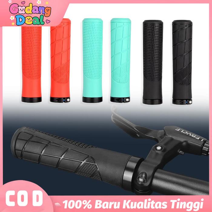 2pcs/Set Handgrip Sepeda Lock Karet Stang Sepeda Lipat Mtb Roadbike Outdoor Handfat Handgrip