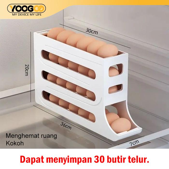 Penyimpanan Telur 4 Tingkat Tempat Telur Kulkas Rak Telur Tingkat 4 Susun Egg Tray Storage