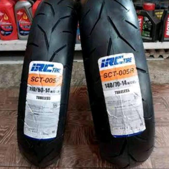 Sepasang Ban Aerox IRC 110/80-14 & 140/70-14 Tubeless